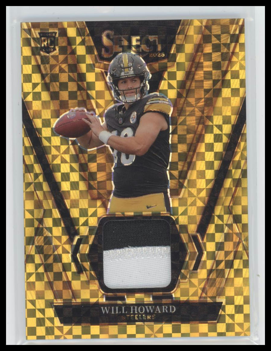 2025 Panini Select Rookie Swatches Gold Prizm Will Howard #/10 #RSW-WHD