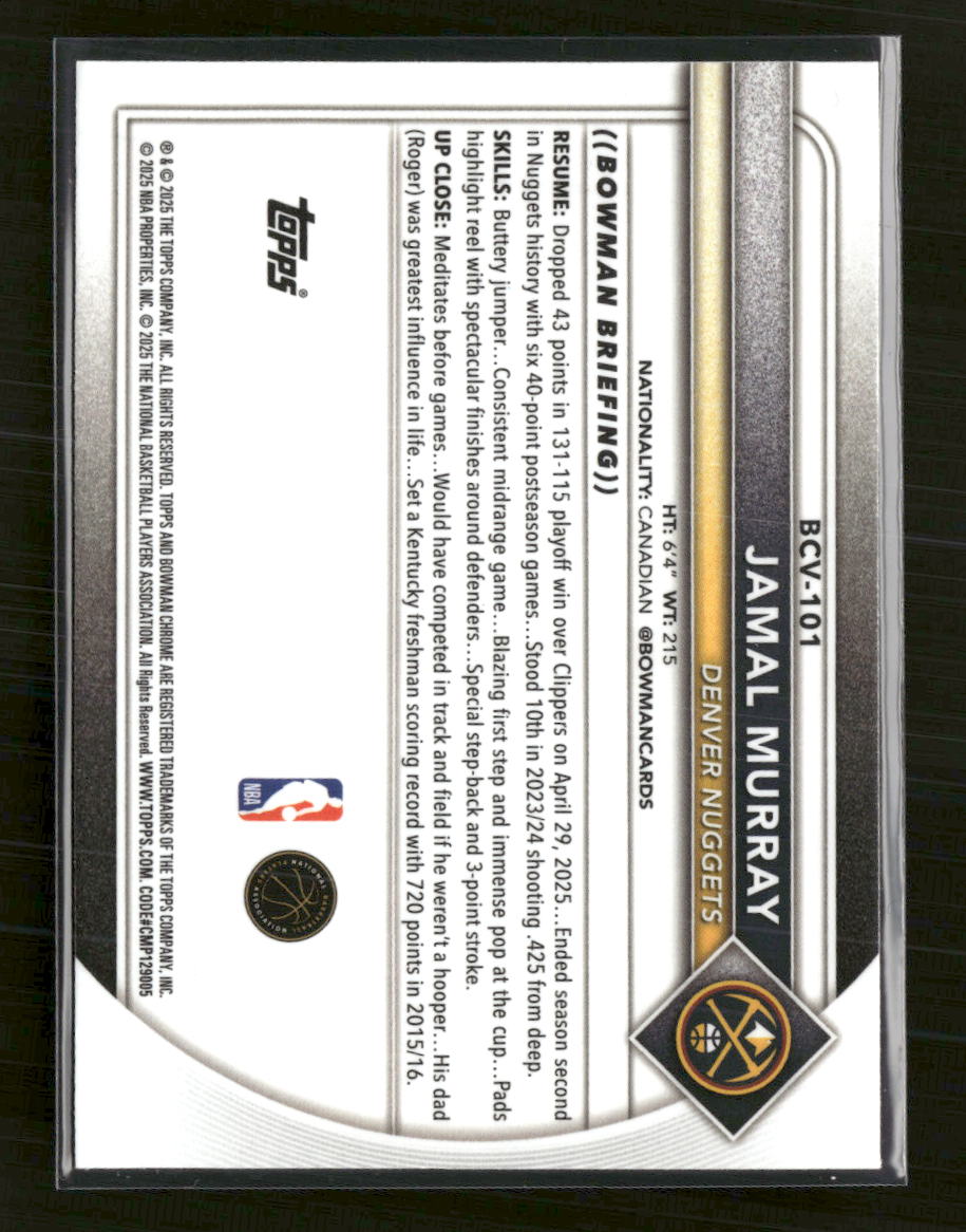 2025-26 Bowman Chrome Speckle Refractor Jamal Murray #/299 #BCV-101
