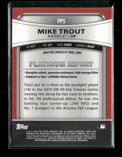 2010 Bowman Platinum Prospects Mike Trout #PP5