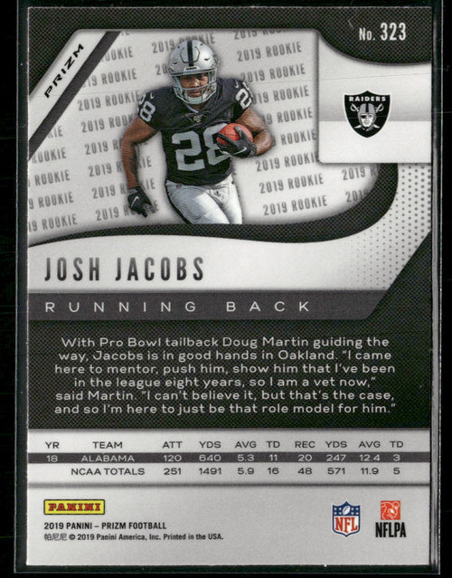 2019 Panini Prizm Prizm Josh Jacobs Rookie #323