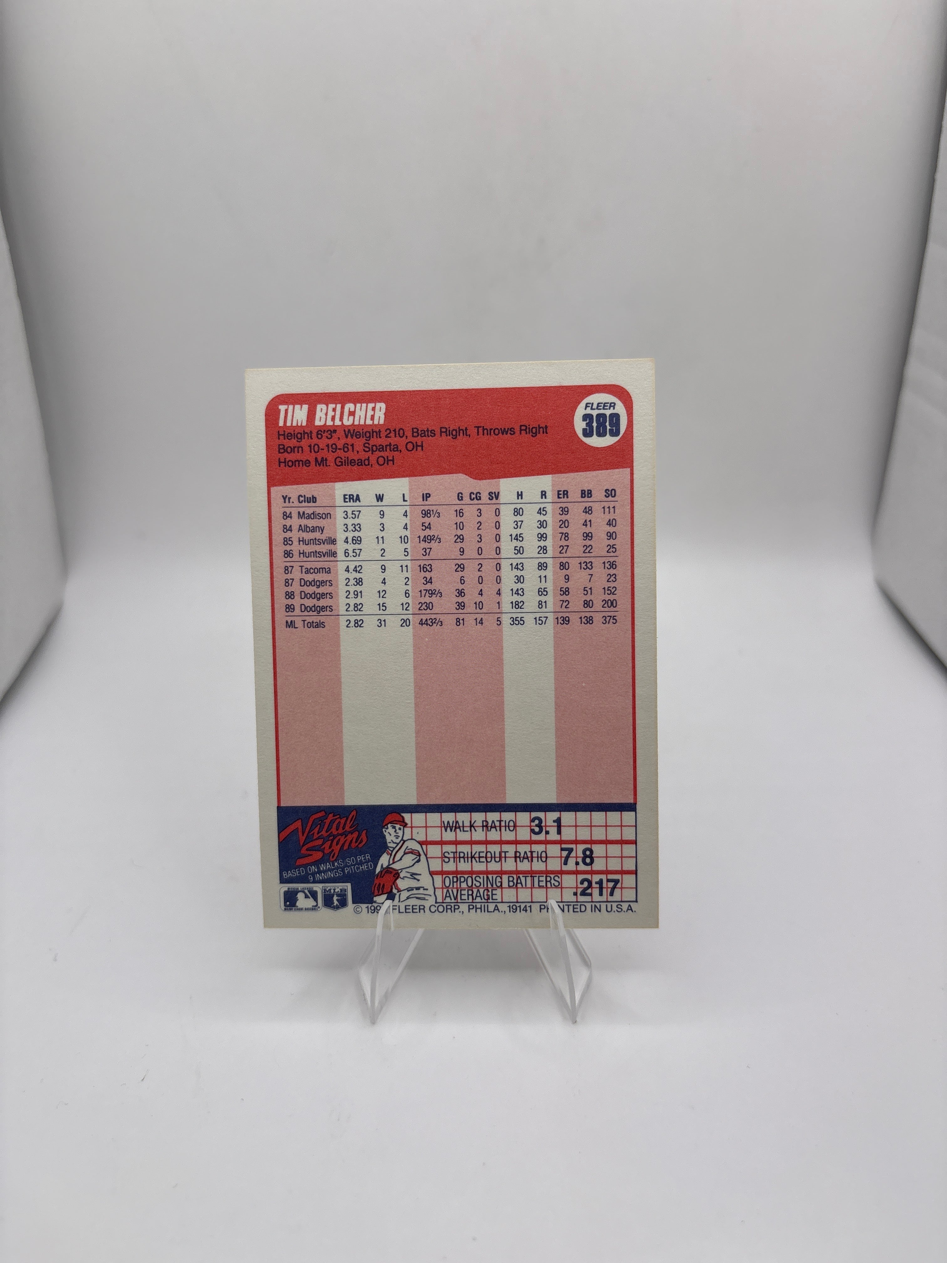 Fleer Tim Belcher
