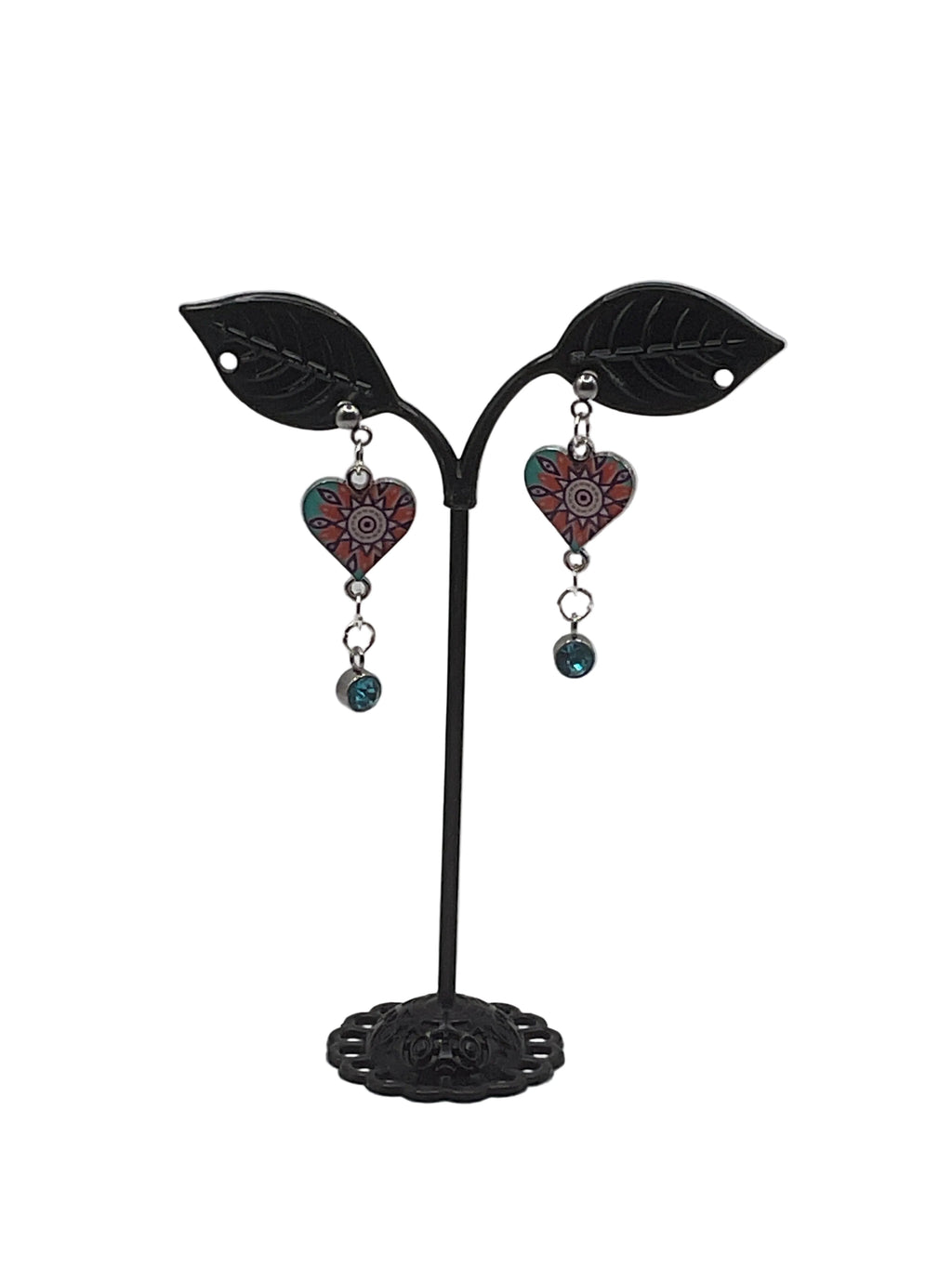 Dangling Heart and Charm Earrings