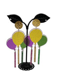 Mardi Gras Balloon Earrings