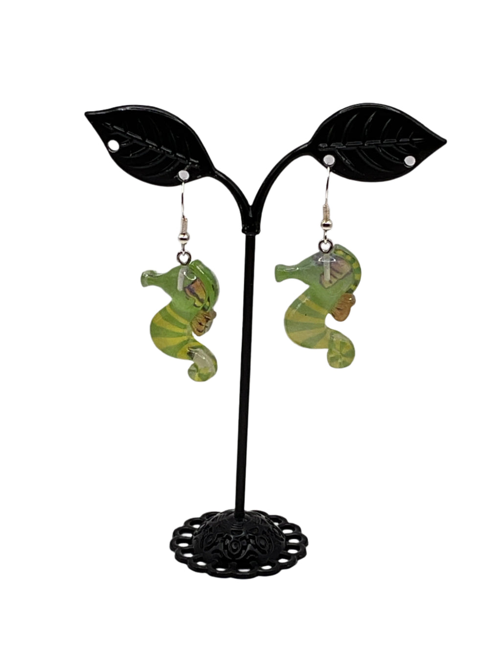 Yellow and Green Seahorse earrings