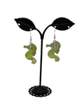 Yellow and Green Seahorse earrings