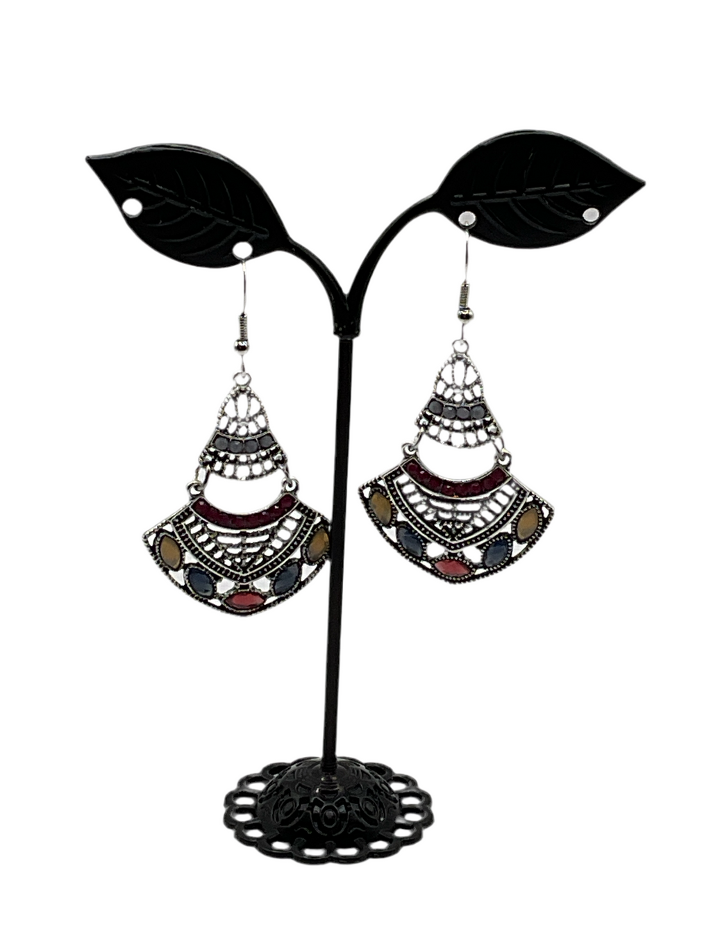 Silver and Gem Earrings