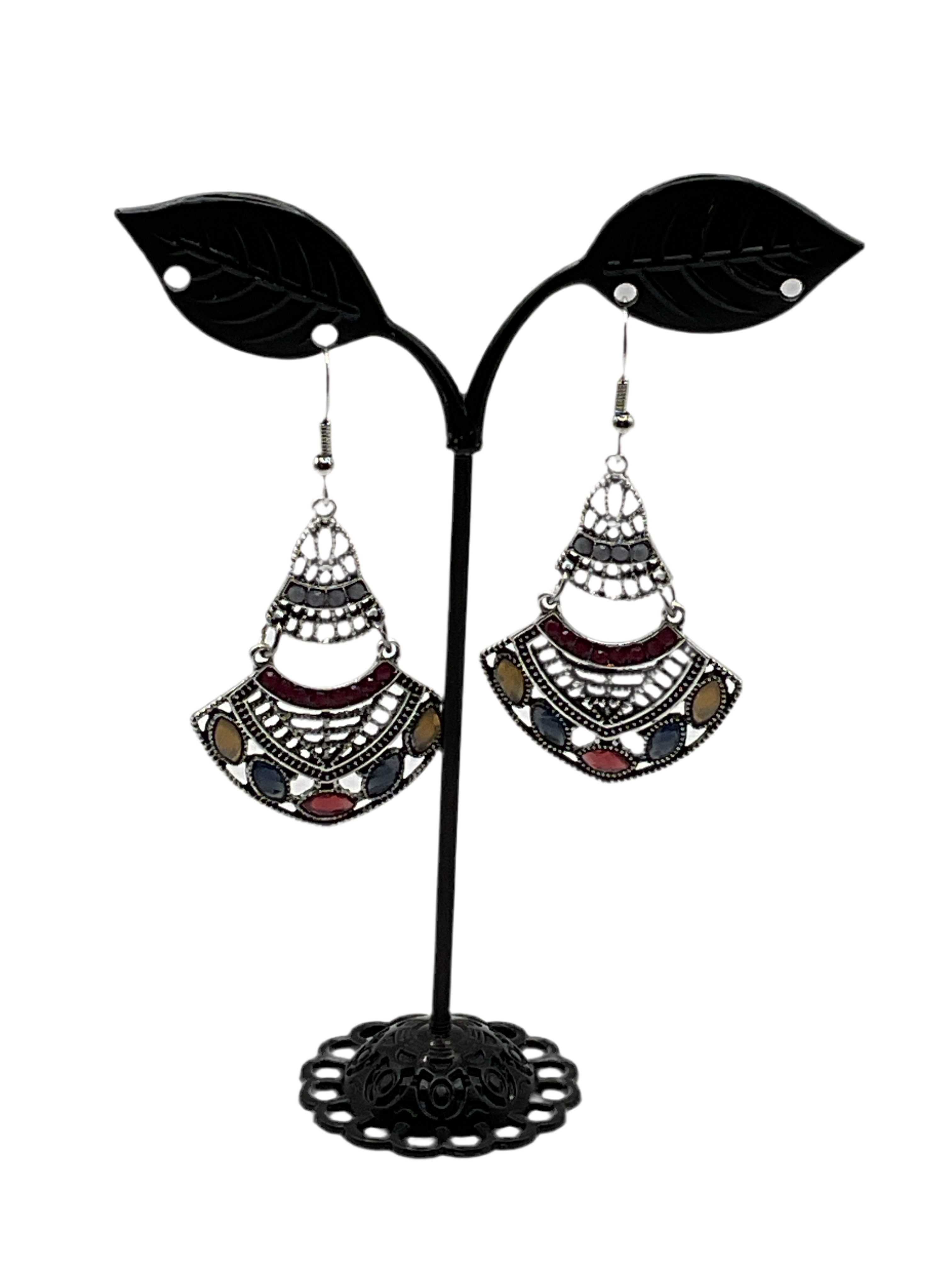 Silver and Gem Earrings