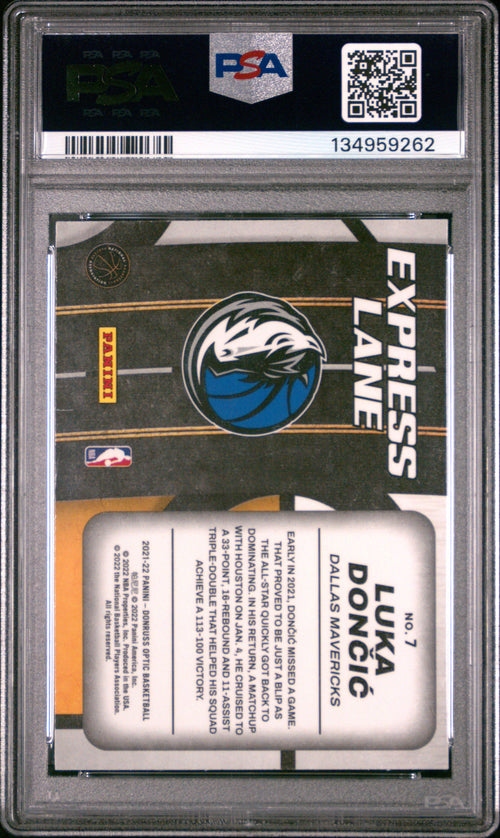 2021 Panini Donruss Optic Express Lane Express Lane Luka Doncic 10 PSA #7