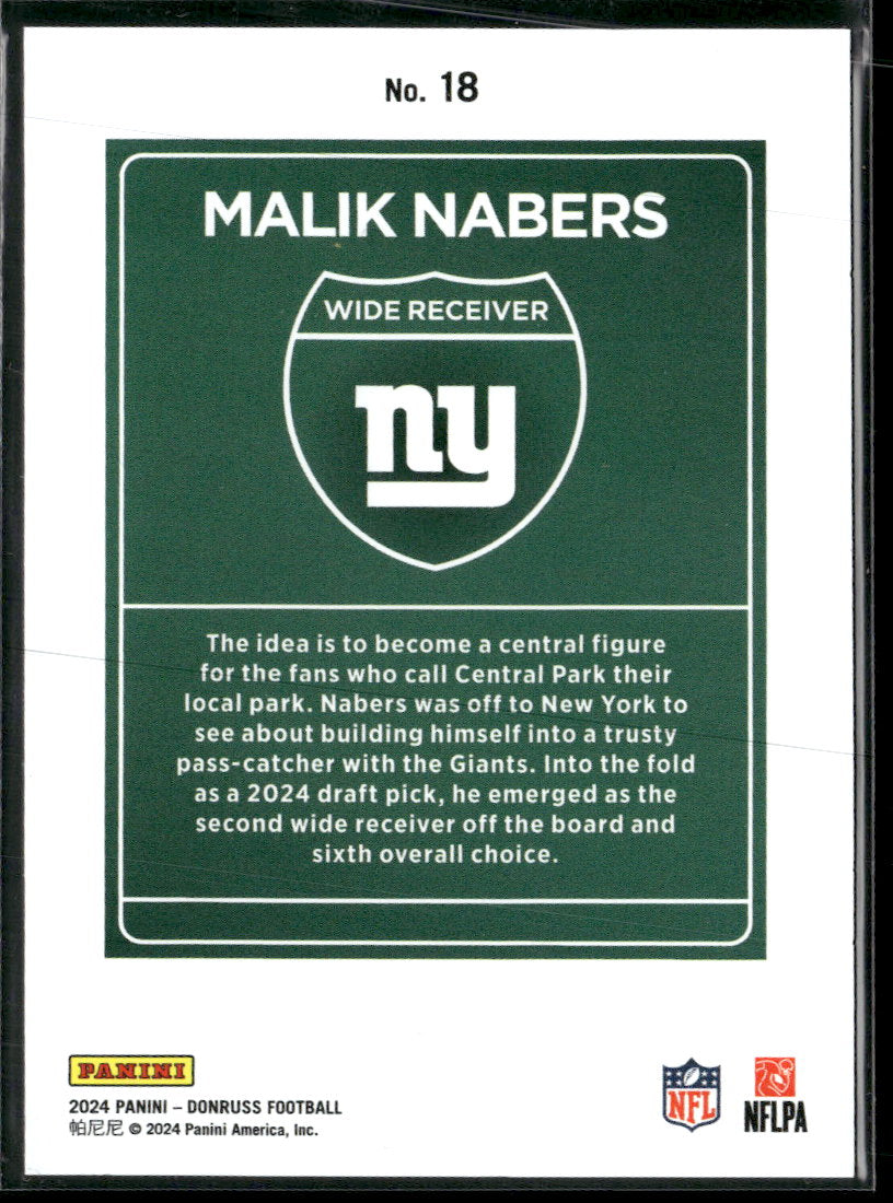 2024 Donruss Downtown Malik Nabers #18