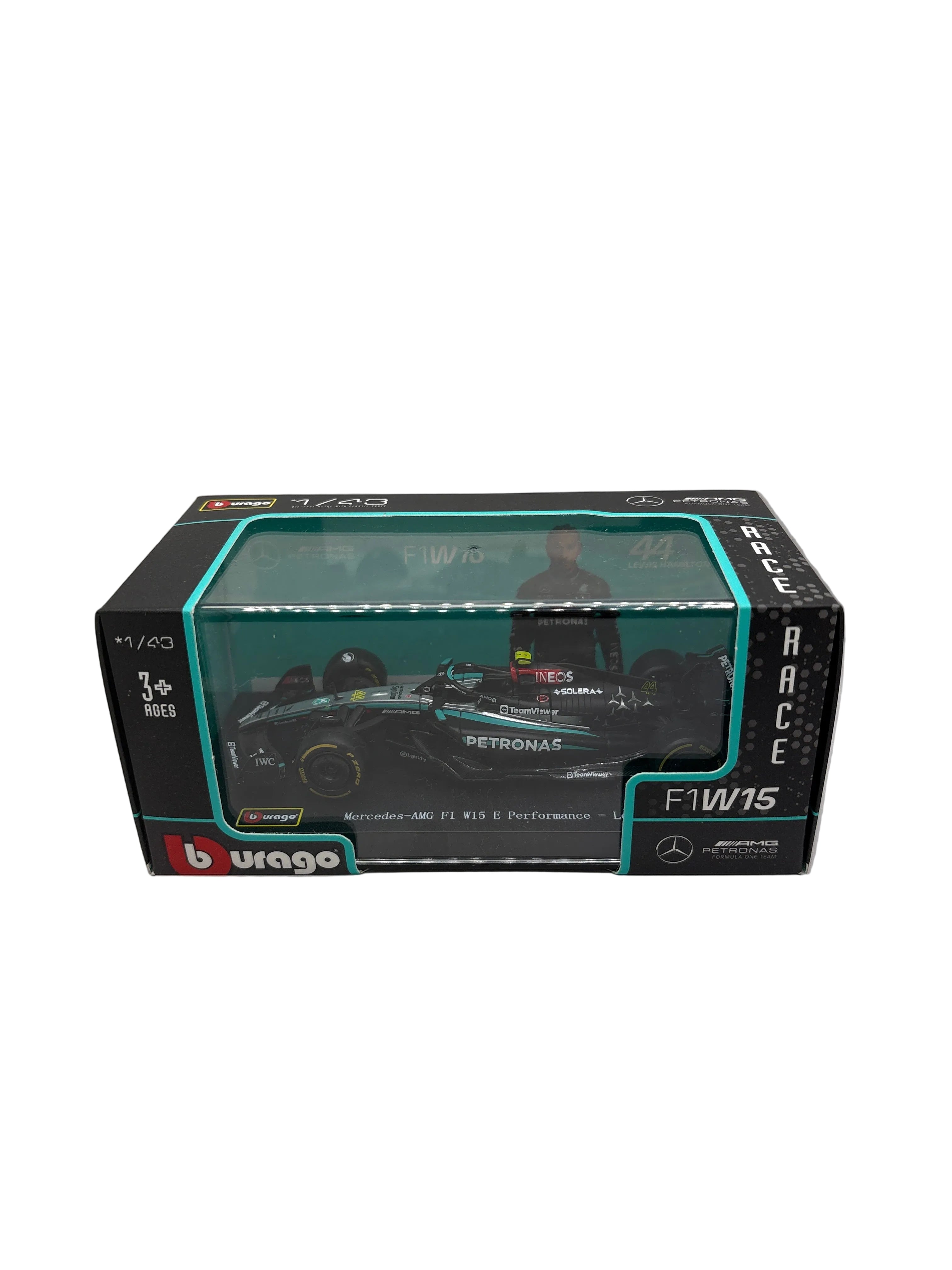 Burago Mercedes-AMG F1 W15 E Performance-Lewis Hamilton Diecast silver