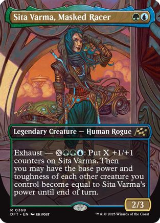 Sita Varma, Masked Racer (DFT-368) - Aetherdrift (Borderless) Foil