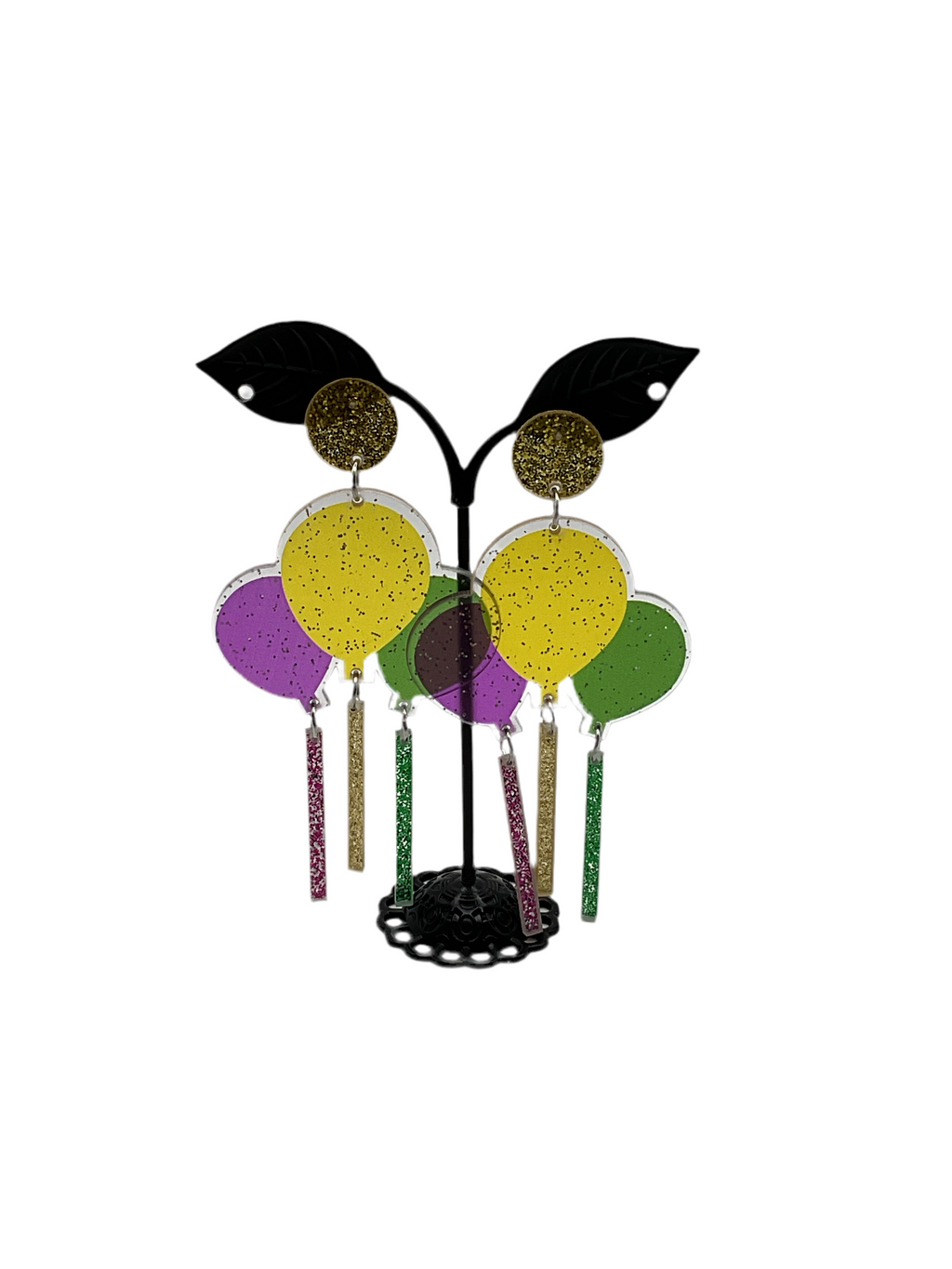 Mardi Gras Balloon Earrings