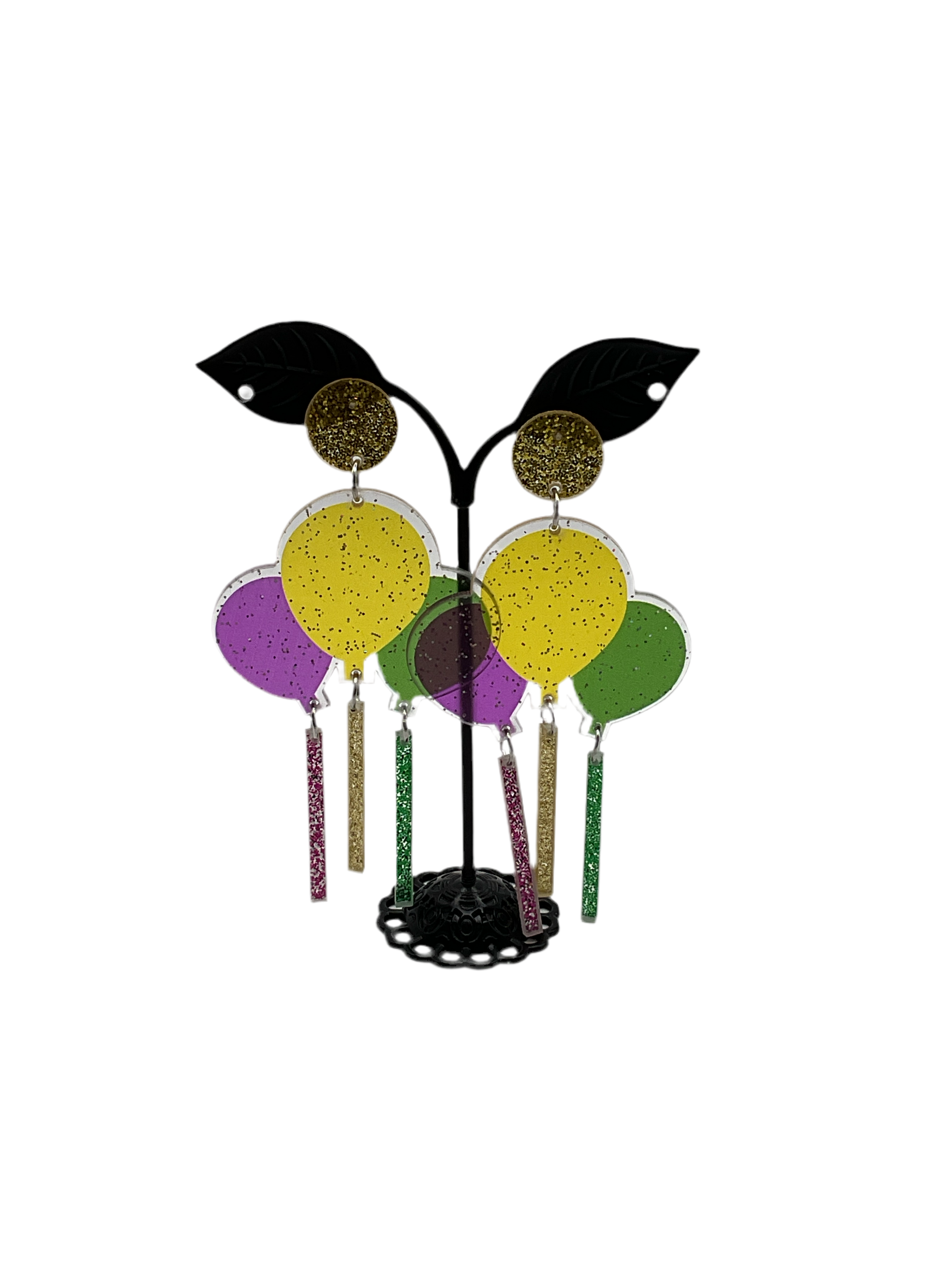 Mardi Gras Balloon Earrings