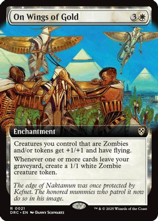 On Wings of Gold (DRC-021) - Commander: Aetherdrift: (enchantment, Extended Art)