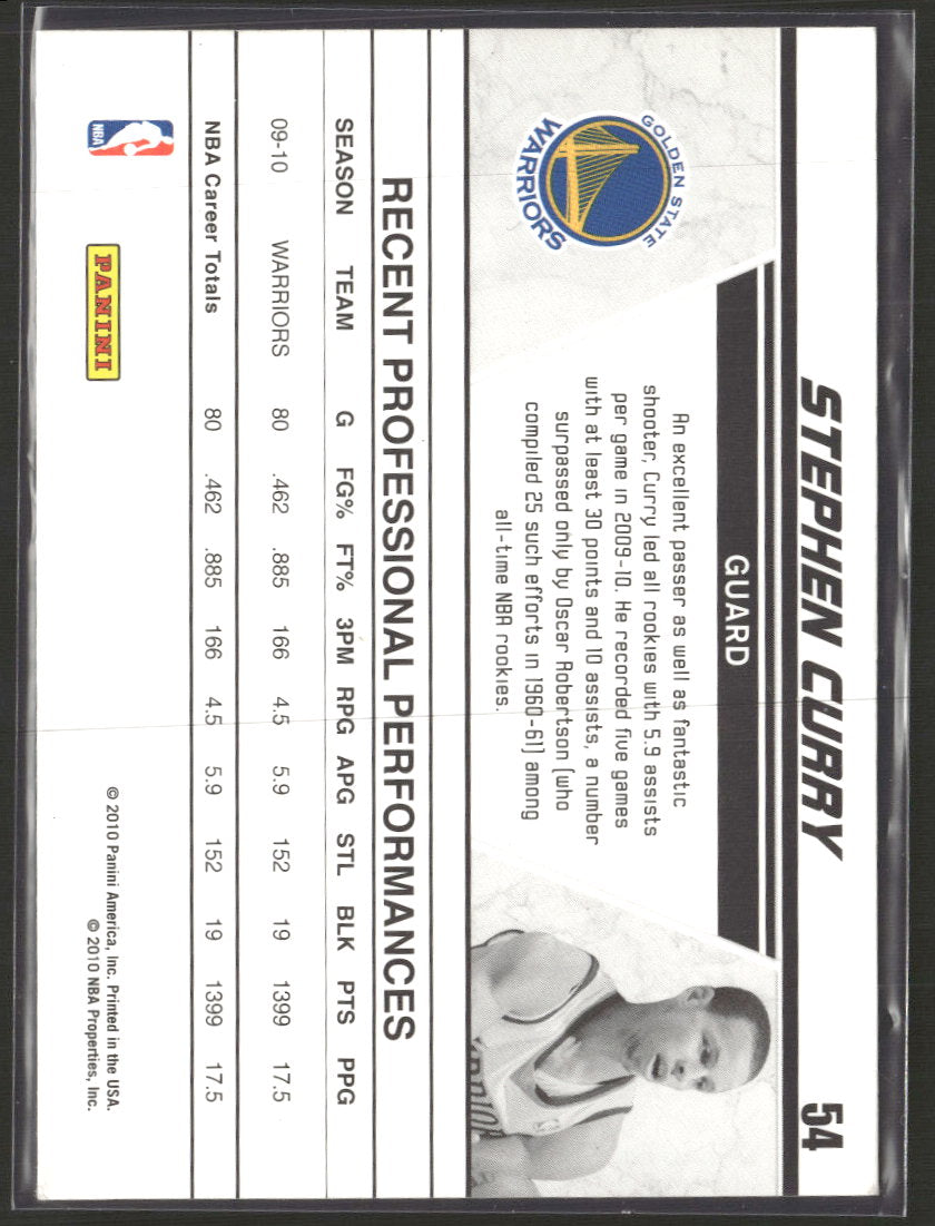 2010-11 Donruss Production Line Cracked Ice Stephen Curry #54
