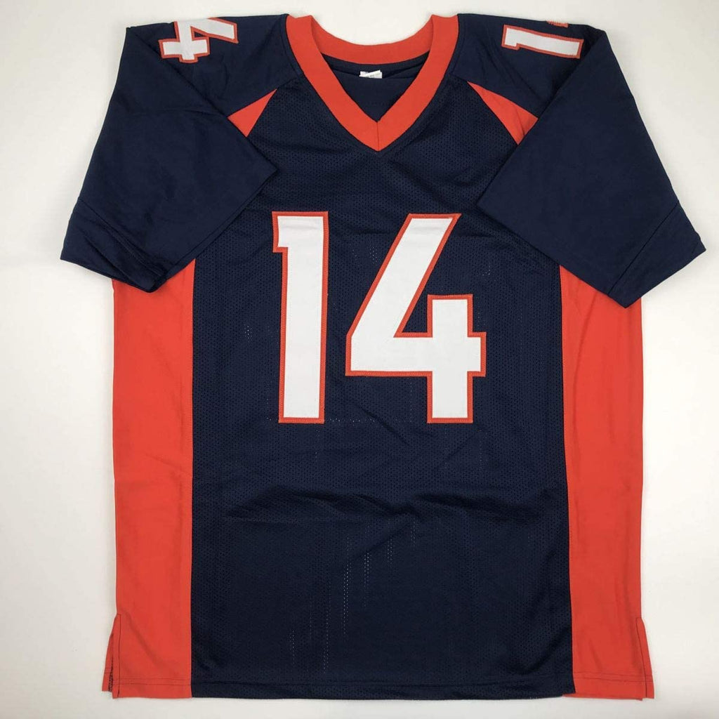 Autographed/Signed Courtland Sutton Denver Blue Football Jersey JSA COA