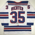Autographed/Signed Mike Richter New York White Hockey Jersey Beckett BAS COA