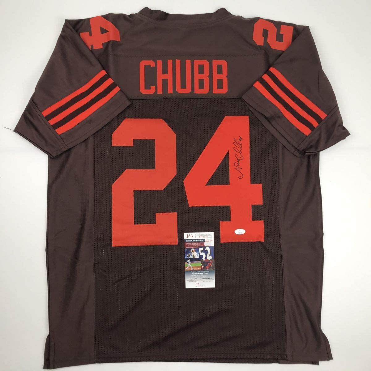 Autographed/Signed Nick Chubb Cleveland Color Rush Football Jersey Beckett BAS COA