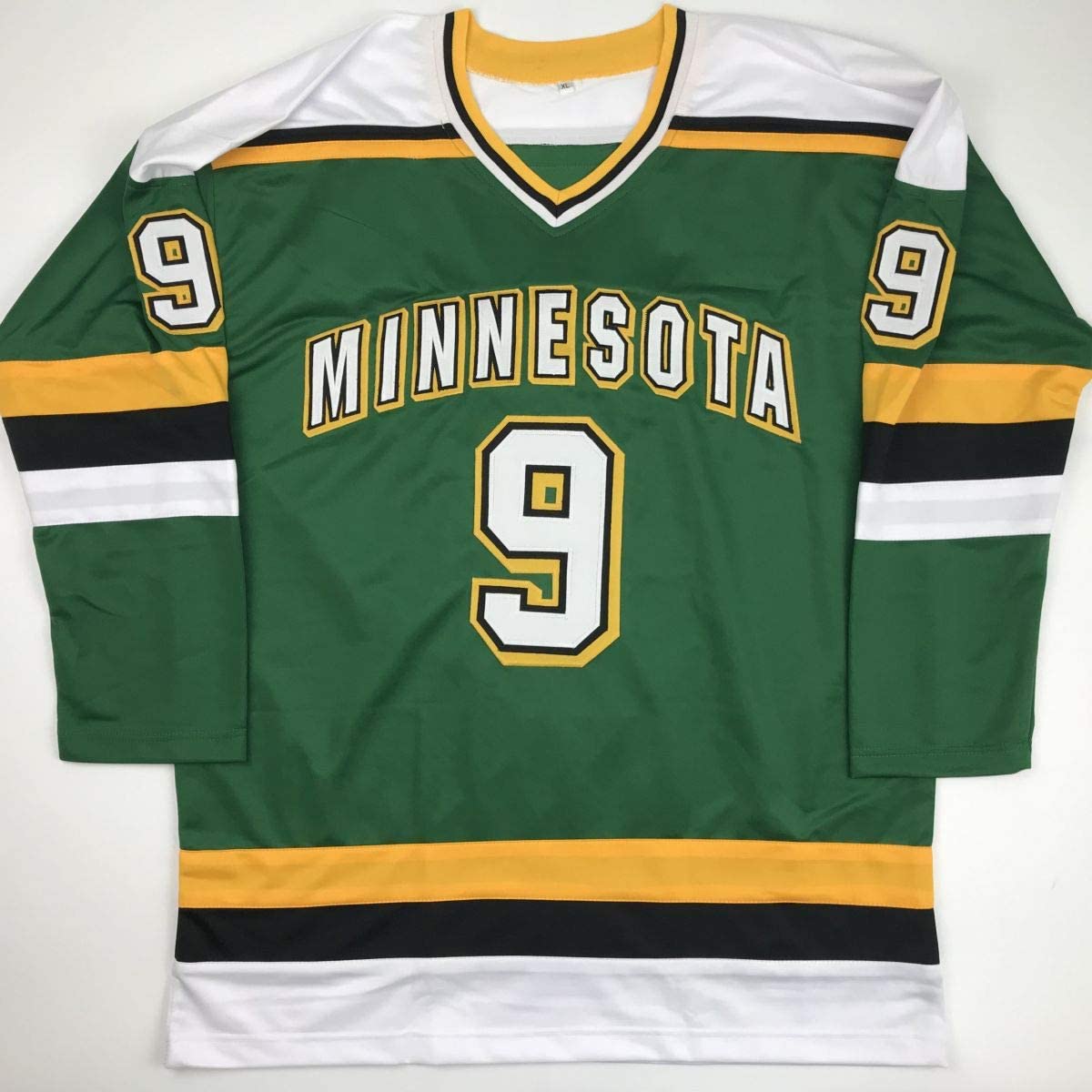 Autographed/Signed Mike Modano Minnesota Green Hockey Jersey Beckett BAS COA