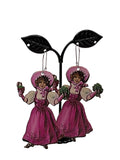 Lady in pink earrings