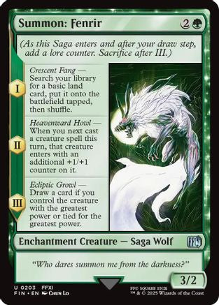 Summon: Fenrir (FIN-203) - FINAL FANTASY: (enchantment)