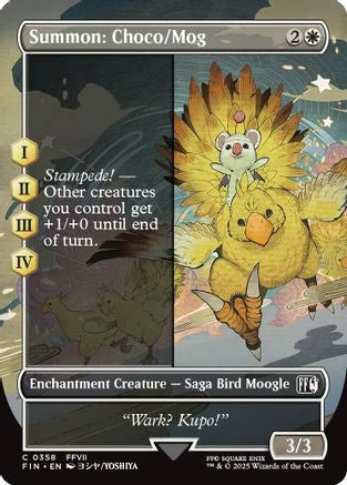 Summon: Choco/Mog (FIN-358) - FINAL FANTASY: (borderless, enchantment) (Borderless)
