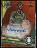 2023-24 Bowman U. C. Prospects Auto Orange Refractor #/25 Mookie Cook #BCPA-MC