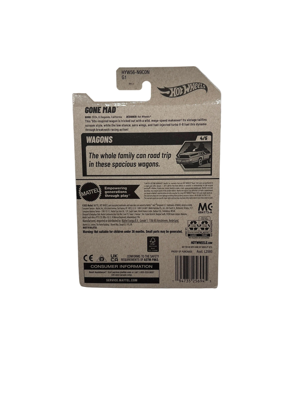 Hot Wheels Gone Mad Diecast blue