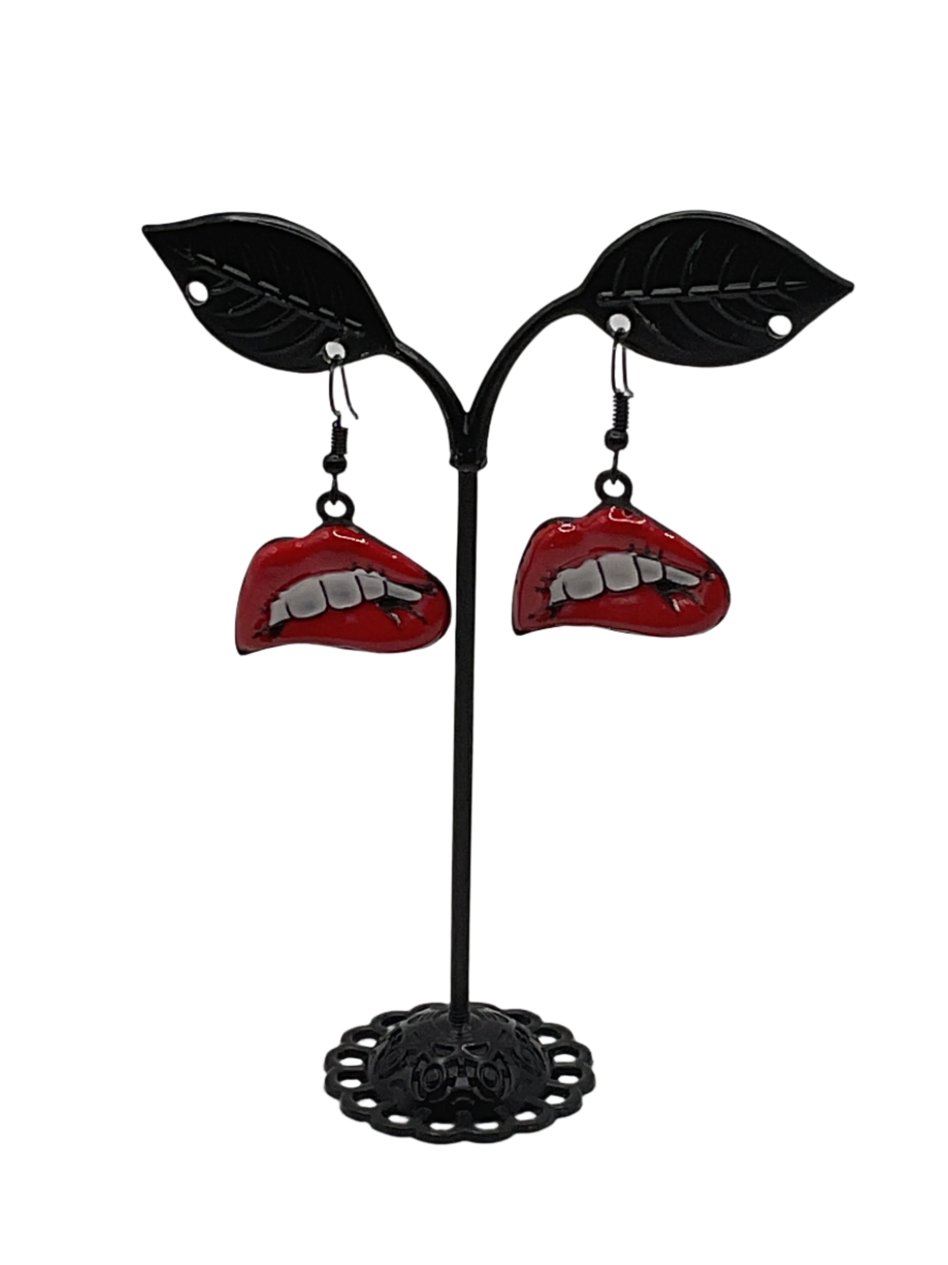Red Lip Earrings
