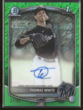 2025 Bowman Chrome Prospect Auto Green Shimmer #/99 Thomas White #CPA-TW