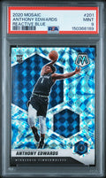 2020 Panini Mosaic Reactive Blue Anthony Edwards 9 PSA #201