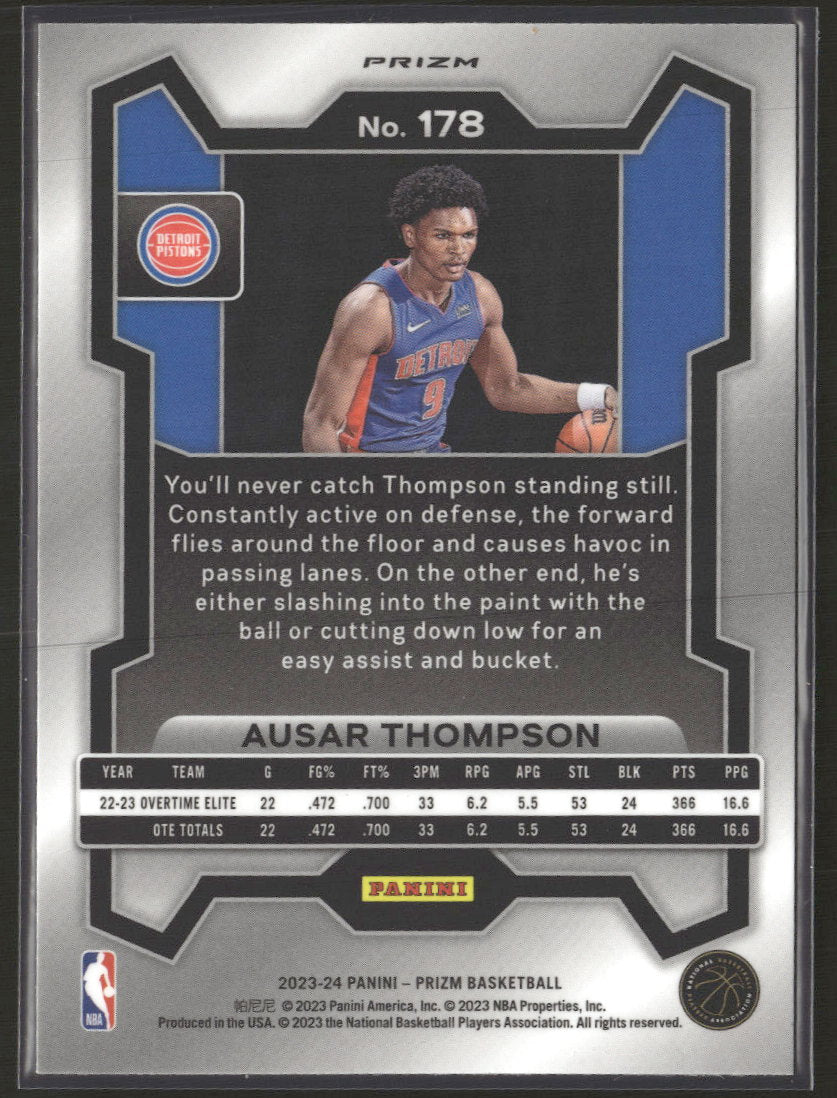 2023-24 Panini Prizm Prizms Silver Ausar Thompson Rookie #178