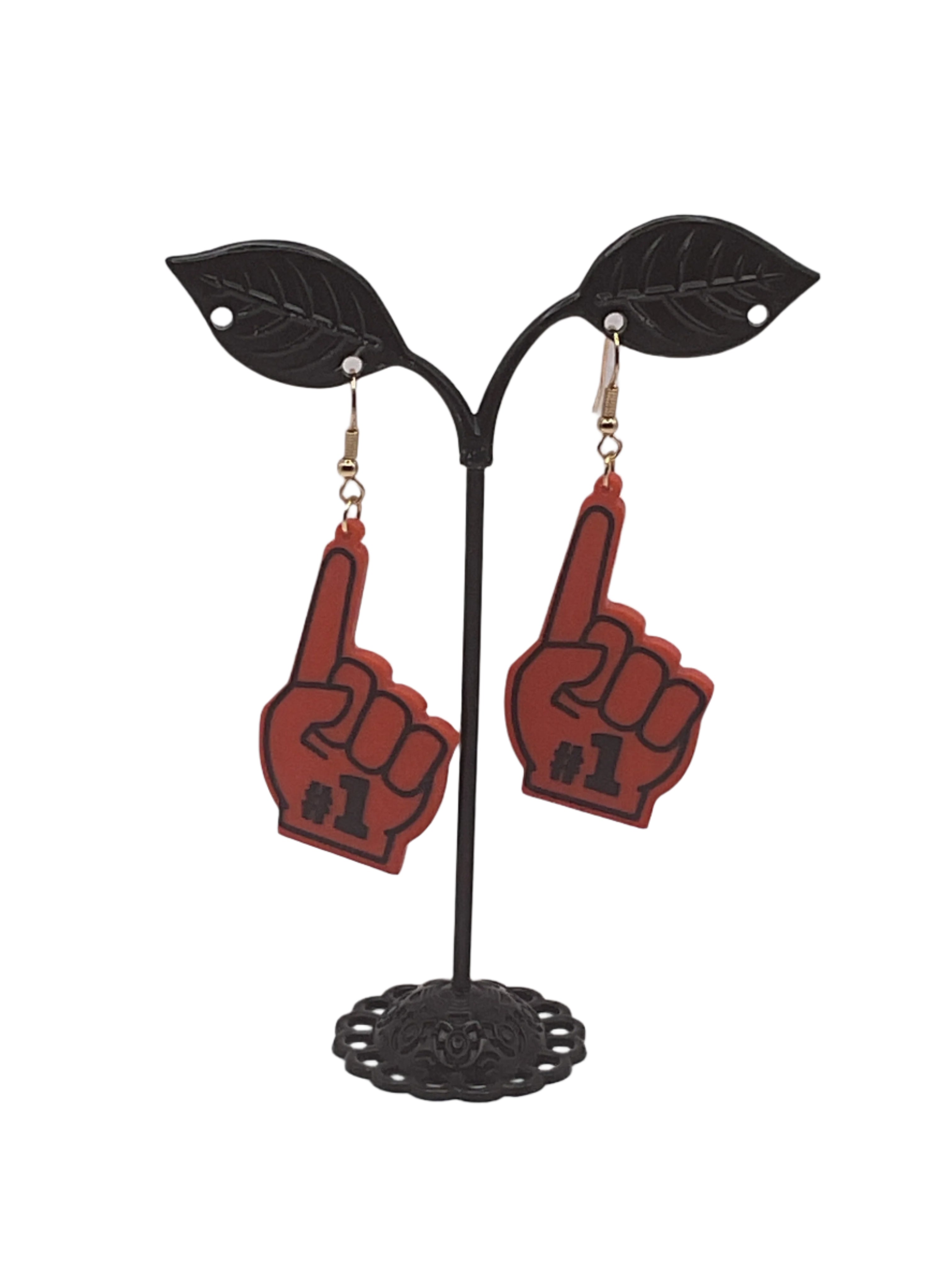 Number 1 Hand Earrings