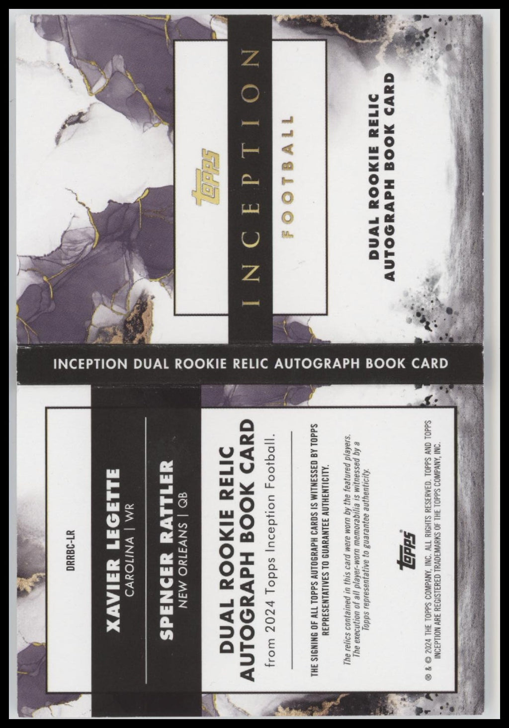 2024 Topps I Dual RC Relic Auto Book Green S Rattler / X Legette #/99 #DRRBC-LR