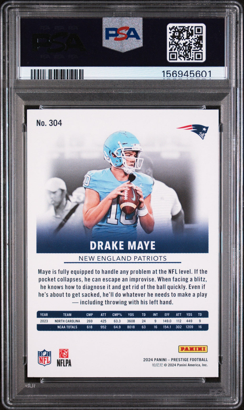 2024 Panini Prestige Drake Maye 9 PSA #304