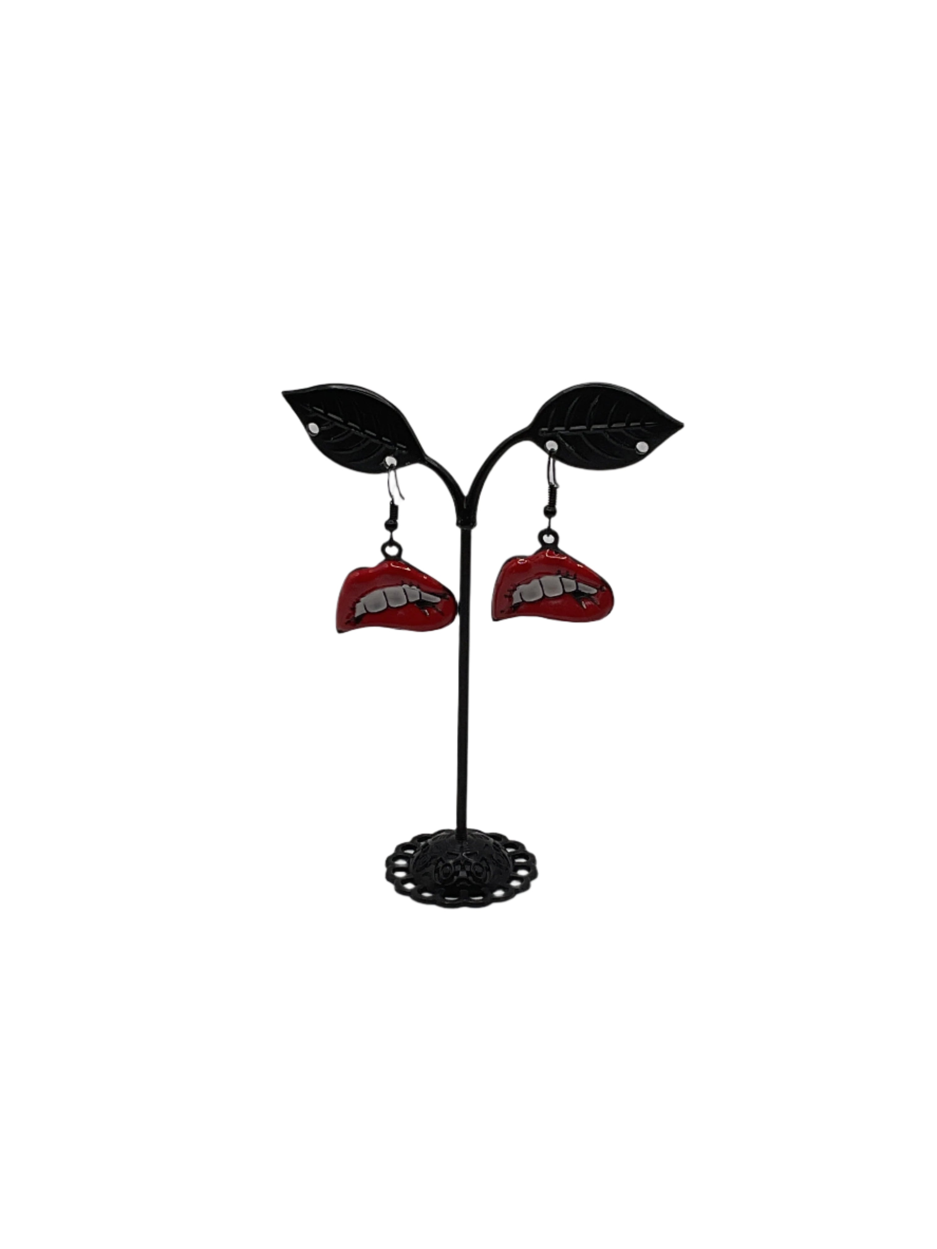 Red Lip Earrings