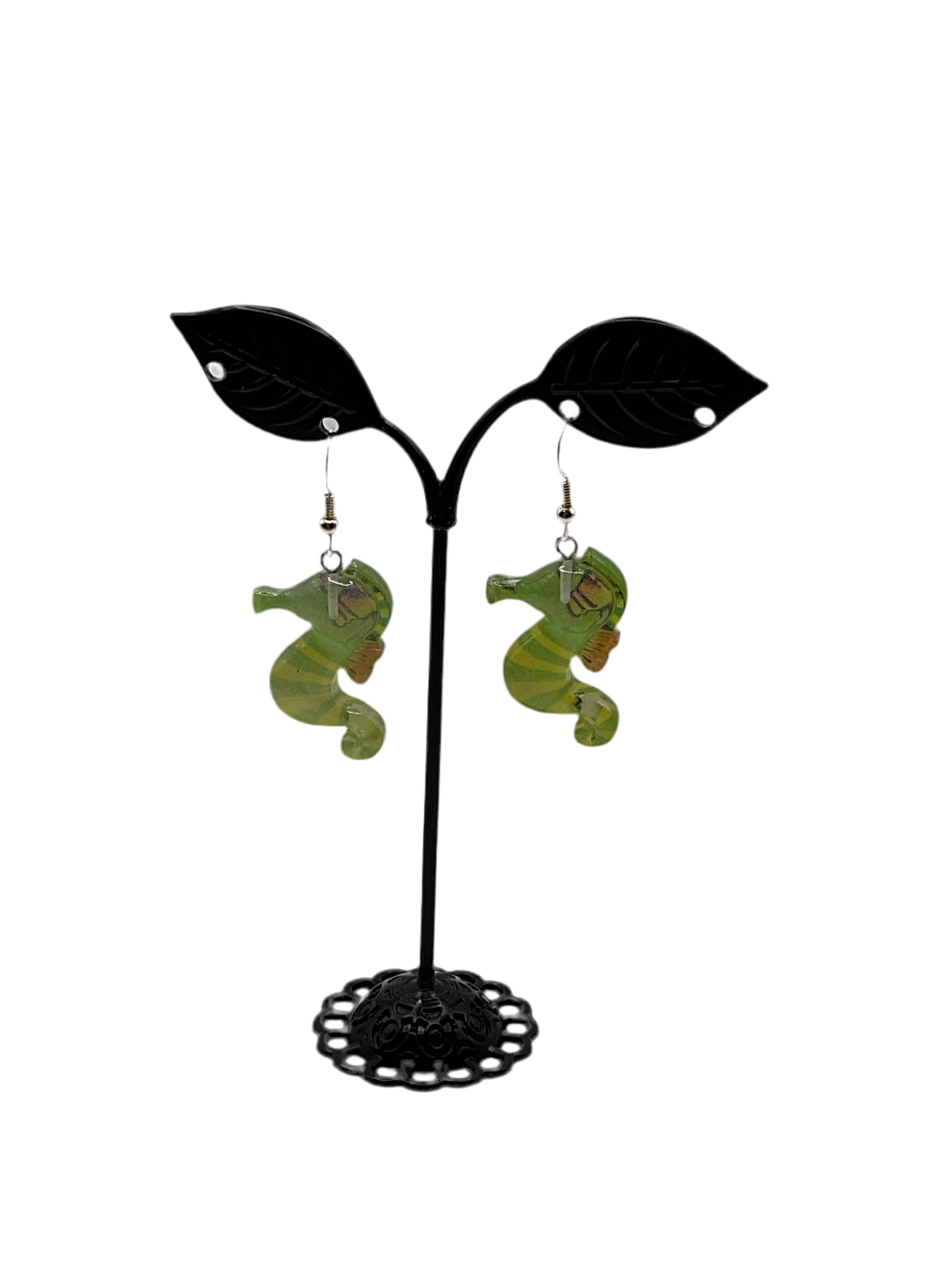 Yellow and Green Seahorse earrings