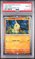 2023 Pokemon Paldea Evolved Larvitar Cosmo Holo 10 PSA #110