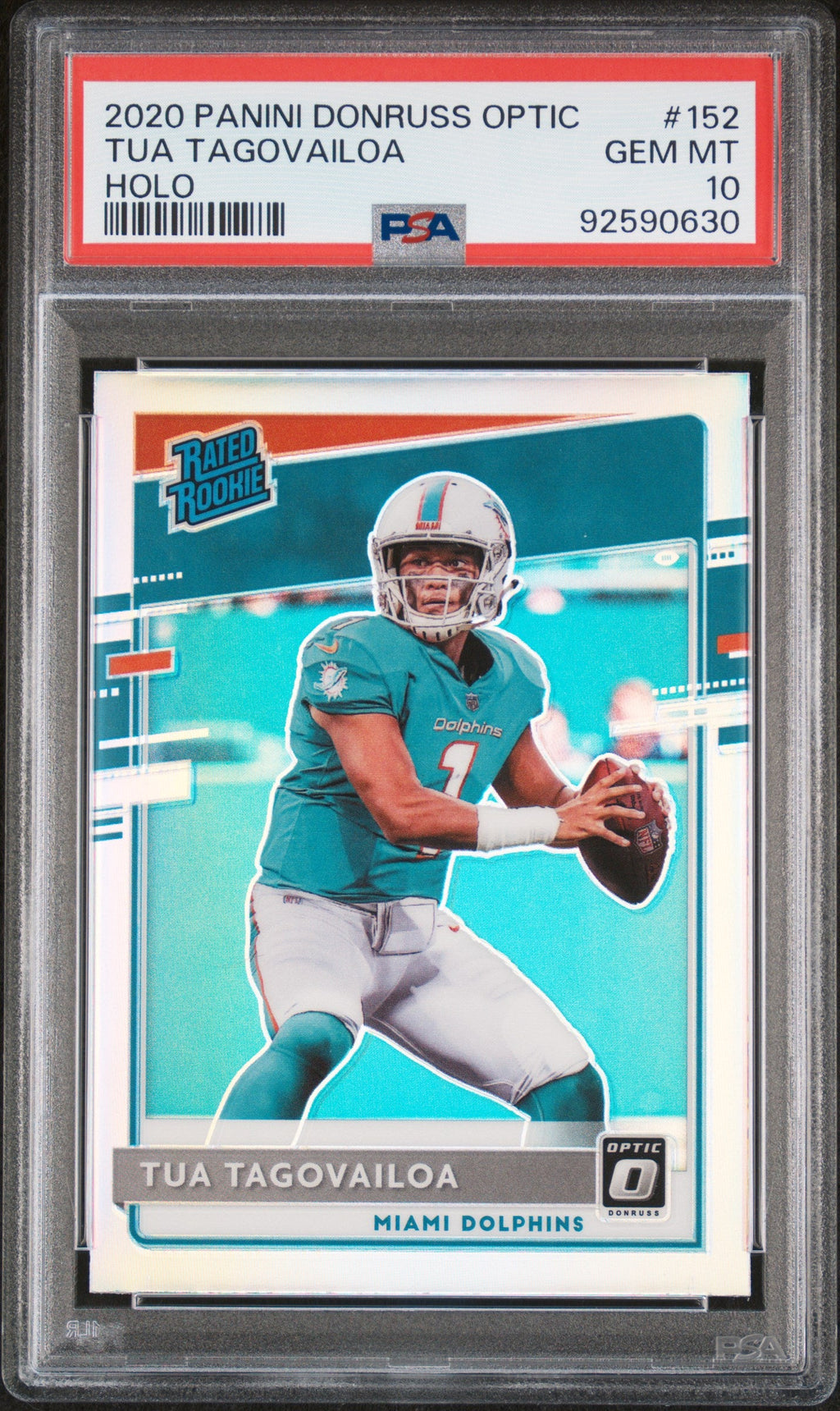 2020 Panini Donruss Optic Holo Tua Tagovailoa 10 PSA #152