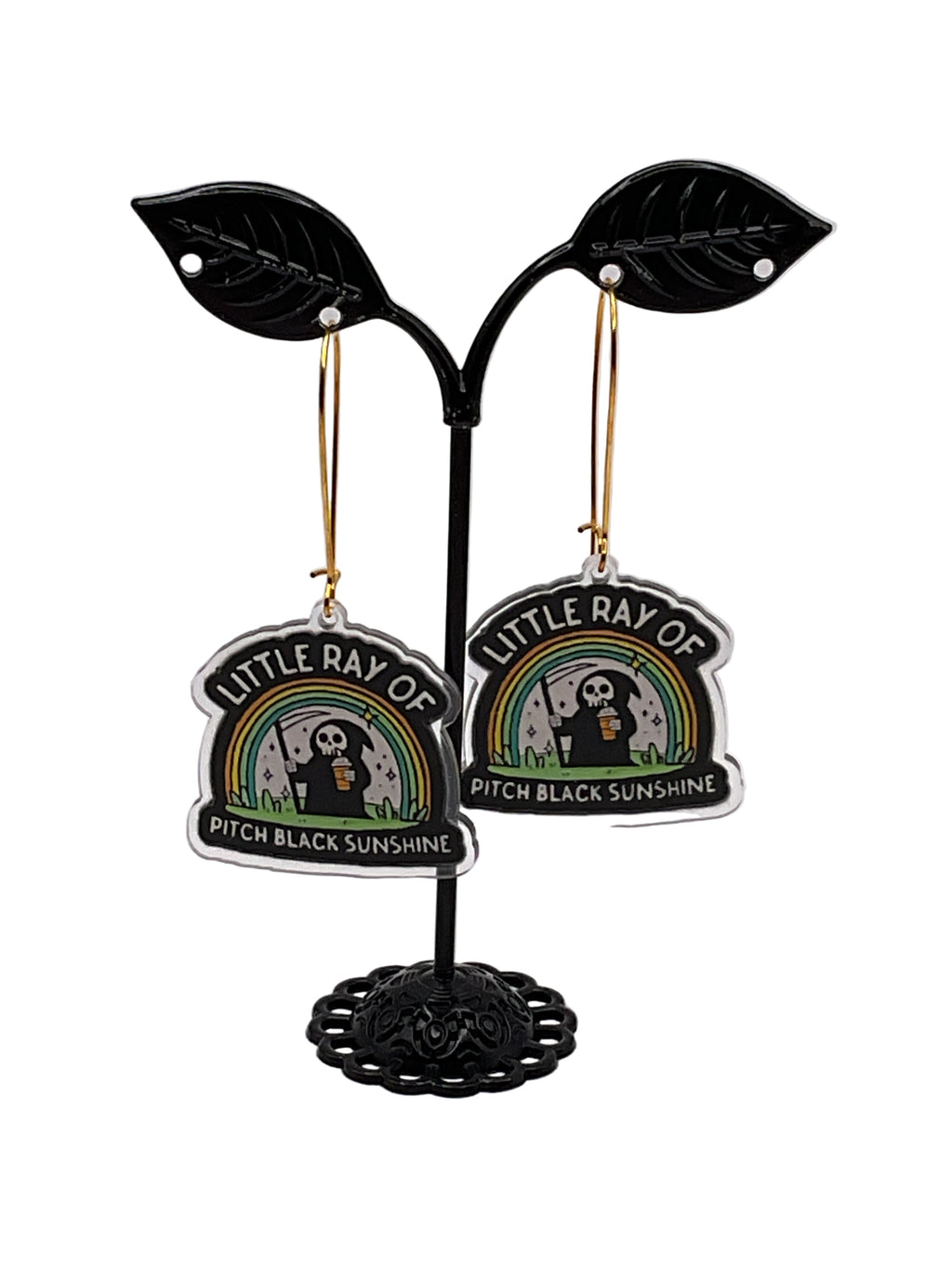 Little Ray of Pitch Black Sunshine Earrings
