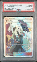 2019 Pokemon Sun & Moon Hidden Fates Hidden Fates Fa/Cynthia 10 PSA #SV82