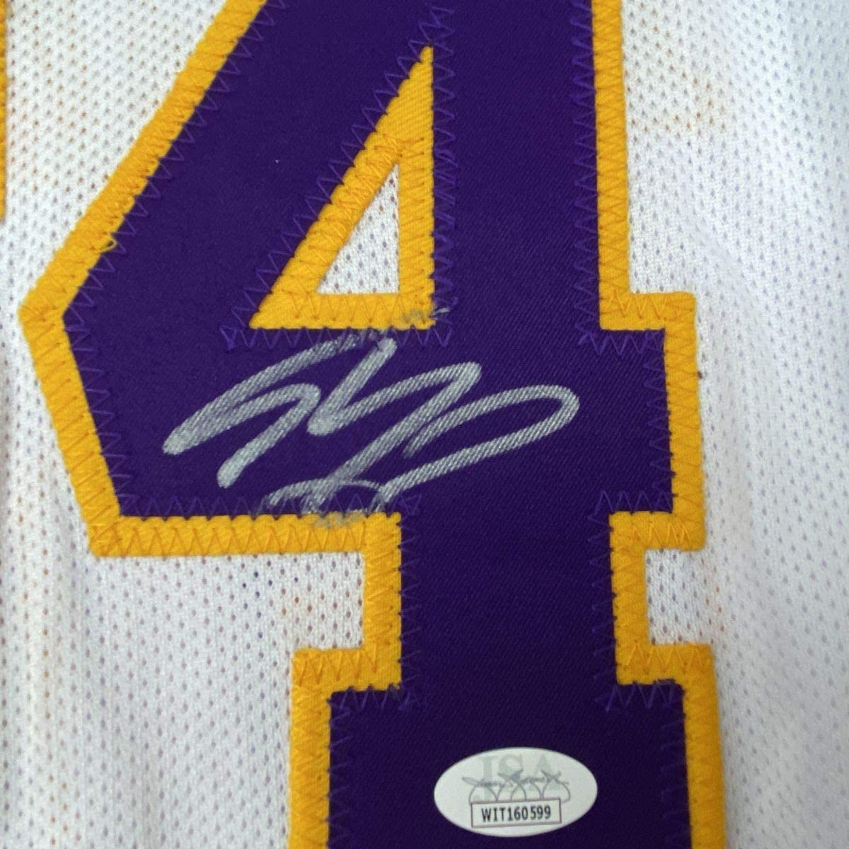 Autographed/Signed Shaquille Shaq O'Neal Los Angeles LA White Basketball Jersey Beckett BAS COA