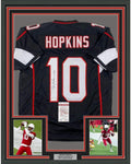 Framed Autographed/Signed DeAndre Hopkins 35x39 Arizona Black Football Jersey JSA COA