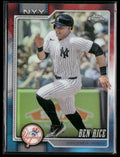 2026 Topps Chrome Red White and Blue Refractors Ben Rice #295