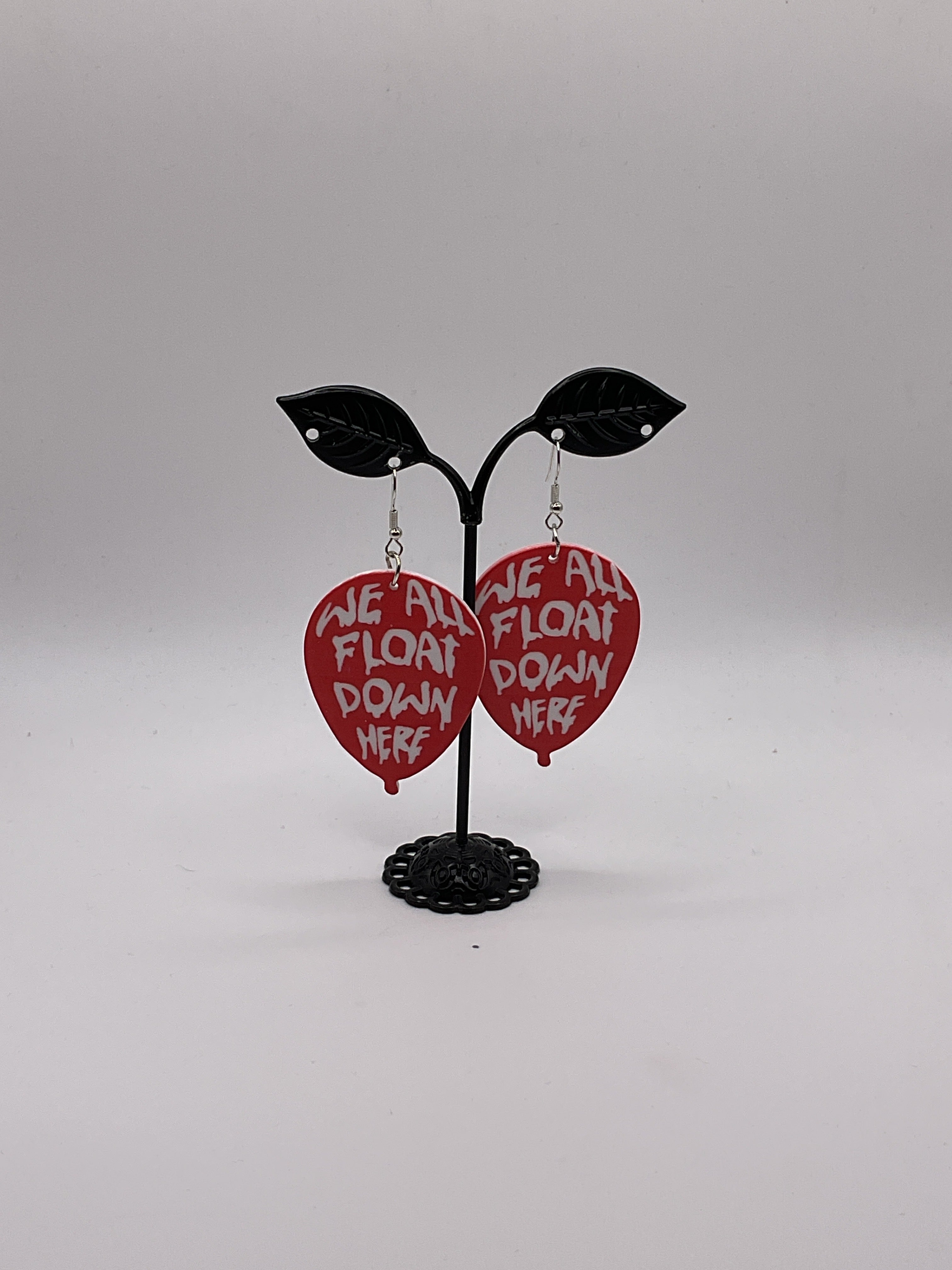 Red balloon earrings