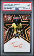 2024 Wild Card Auto Mania Autographs Fireworks 4 1/1 Troy Franklin 9 PSA