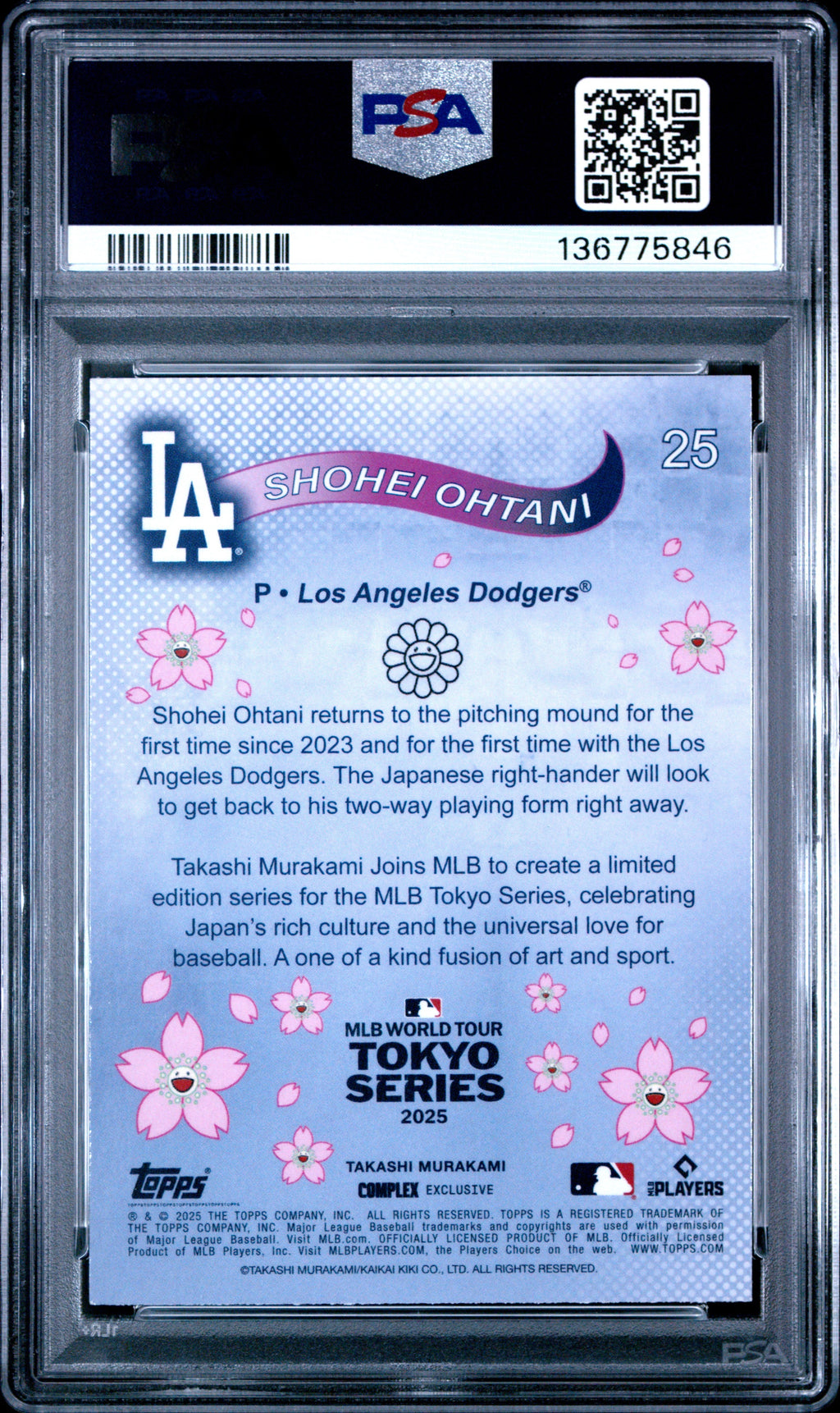 2025 Topps Takashi Murakami + Mlb World Tour Tokyo Series Shohei Ohtani 9 PSA