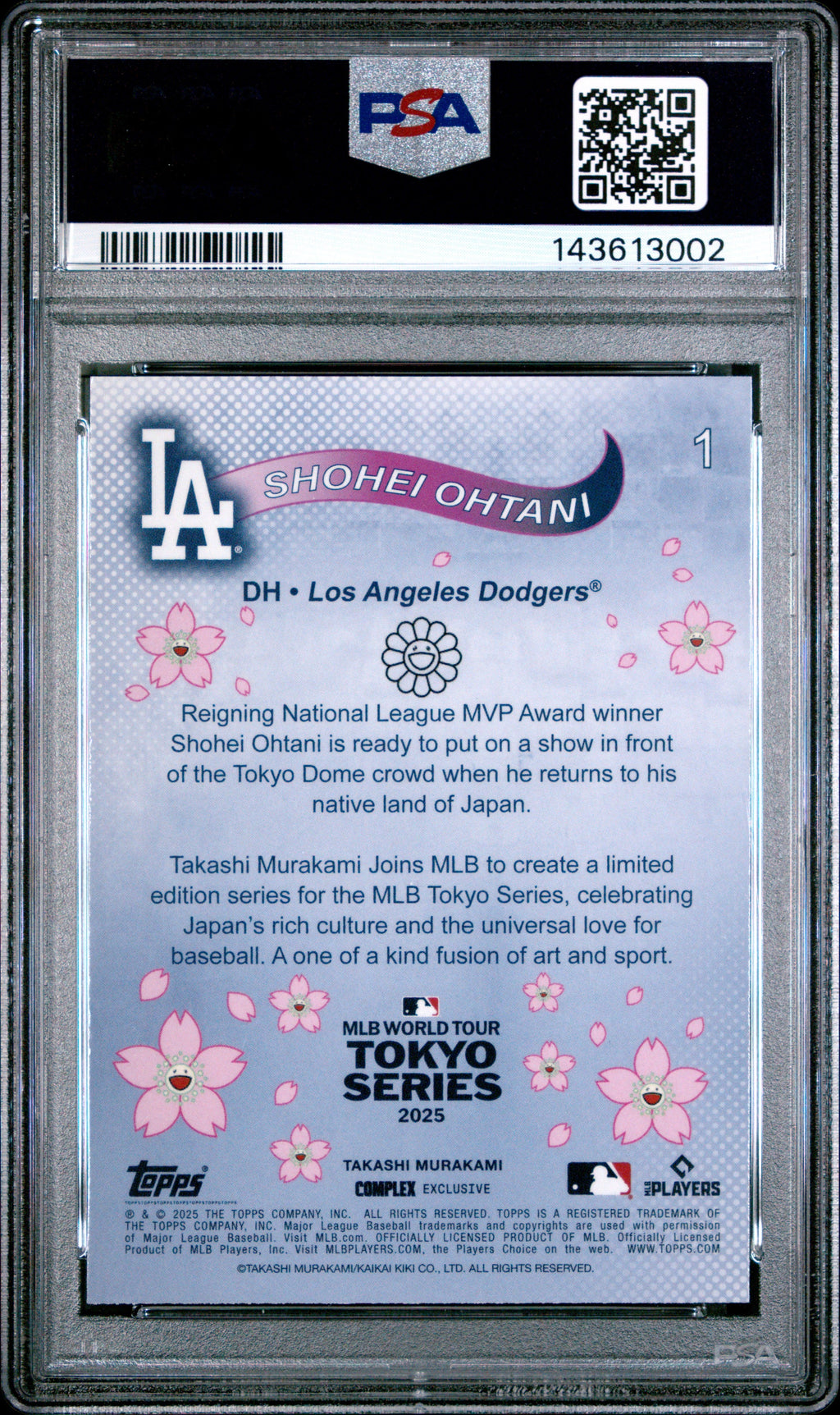 2025 Topps Takashi Murakami + Mlb World Tour Tokyo Series Shohei Ohtani 10 PSA