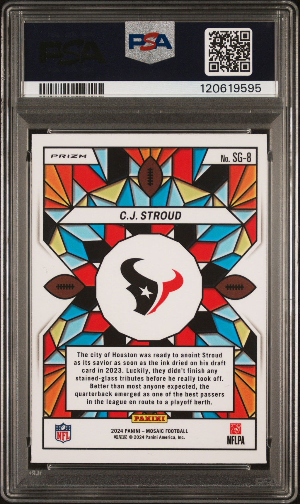 2024 Panini Mosaic Stained Glass Cj Stroud 10 PSA #SG8