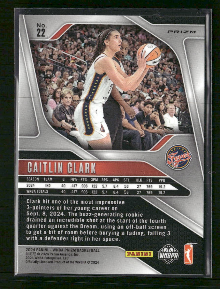 2024 Panini Prizm WNBA Ice Prizms Caitlin Clark RC #22